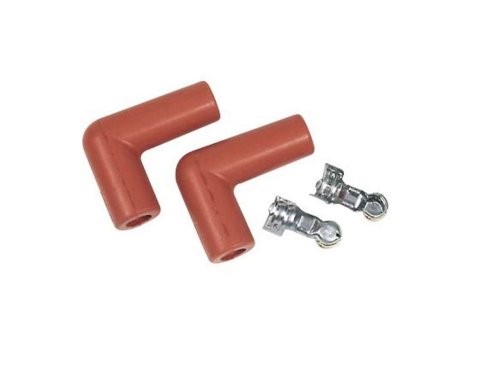 Boot / Terminal Kit - Spark Plug - 8.5 mm - 90 Degree - Socket Style - Orange - Pair