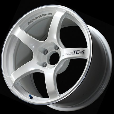 Advan TC4 18x7.5 / +42 Offset / 5x112 / 66.5mm Bore / Racing White Metallic and Ring