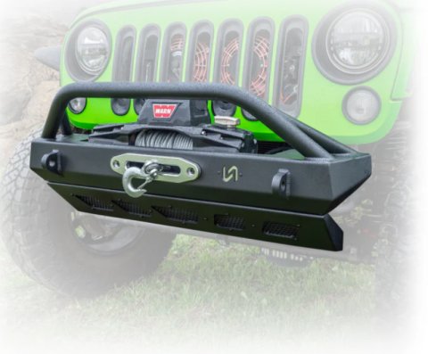 Turn Offroad 2007+ Jeep JK/JL/JT Front Bumper W/Welded Bull Bar & Skid Plate