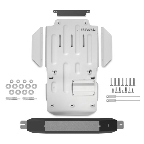 Rival 10-24 Toyota 4Runner Aluminum Transmission Transfer Case Catalytic Converter Skid Plate