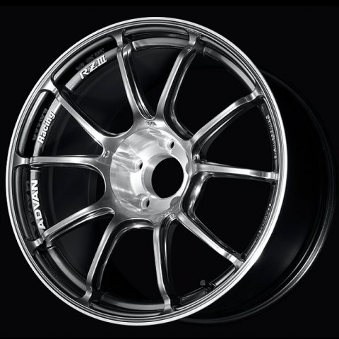 Advan RZIII 18x9.5 / +35 Offset / 5x114.3 BC / 73mm Bore / Hyper Platinum Black & Diamond Cut