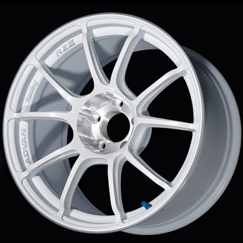 Advan RZIII 18x9.5 / +35 Offset / 5x114.3 BC / 73mm Bore / Racing White Metallic & Diamond Cut