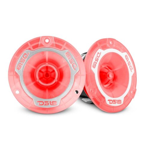 DS18 3.8in Super Bullet Tweeter 120 Watts RMS 1in Aluminum Vc 4 ohm RGB LED Lights- Pair