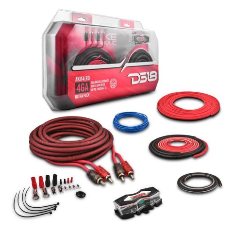 DS18 4-GA Amplifier Install Kit Advance- Red