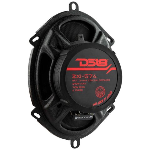 DS18 5x7in 70 Watts RMS 4 ohm 2-Way Coaxial Speaker w/ Kevlar Cones