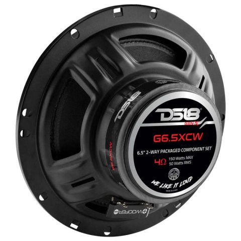 DS18 6.5in 50 Watts RMS 4 ohm 2-Way Component Speaker System Universal Fit