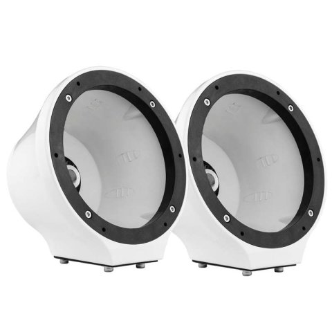 DS18 6.5in Marine And Powersports Universal Flat Mount Speaker Pod RGB LED Lights- Carbon Fiber