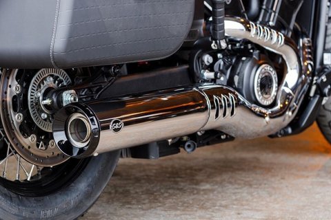 S&S Cycle 2025 Indian Scout 4.5in Grand National Slip-On Muffler - Chrome
