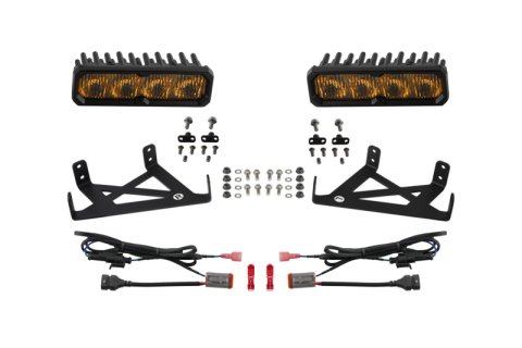 Diode Dynamics 2020-2022 Ford F-250 Super Duty F250 Fog SS6 Pro LED Kit Yellow 3000K