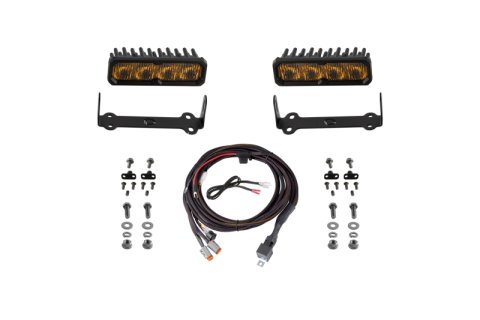 Diode Dynamics 2014-2024 Toyota 4Runner SS6 Sport LED Kit Yellow Fog 3000K