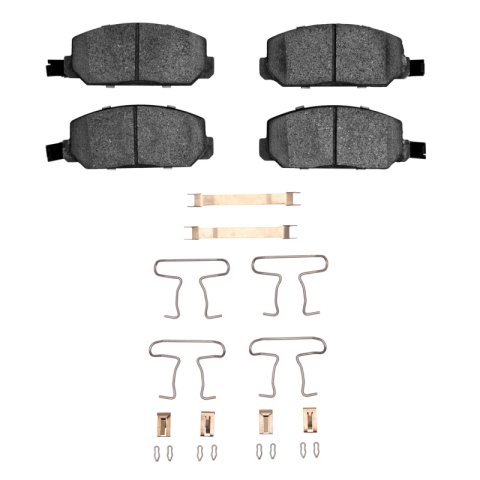 DFC 76-82 Honda Accord Sedan Front 5000 Advanced Semi Metallic Brake Pads and Hardware Kit
