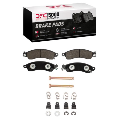 DFC 85-04 Chevrolet Corvette Front 5000 Advanced Semi Metallic Brake Pads and Hardware Kit