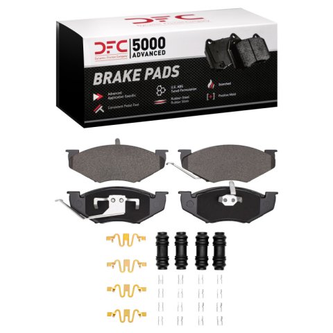 DFC 820090 Chrysler Town & Country Front 5000 Advanced Semi Metallic Brake Pads and Hardware Kit