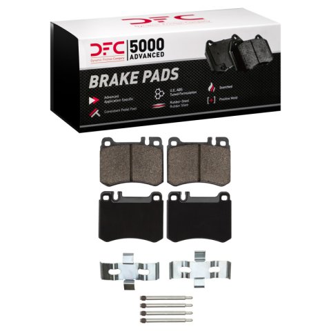 DFC 86-89 Mercedes-Benz 560SL Front 5000 Advanced Semi Metallic Brake Pads and Hardware Kit