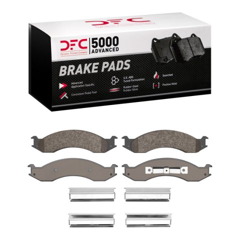 DFC 92-94 Ford E-250 Econoline Front 5000 Advanced Semi Metallic Brake Pads and Hardware Kit