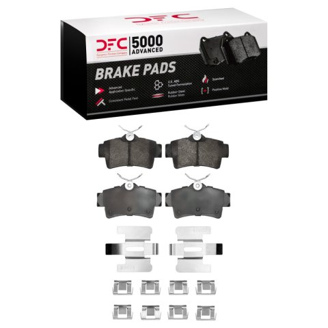 DFC 94-04 Ford Mustang Rear 5000 Advanced Semi Metallic Brake Pads and Hardware Kit