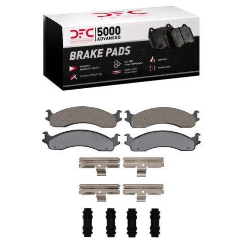 DFC 95-07 Ford E-Super Duty Front 5000 Advanced Semi Metallic Brake Pads and Hardware Kit