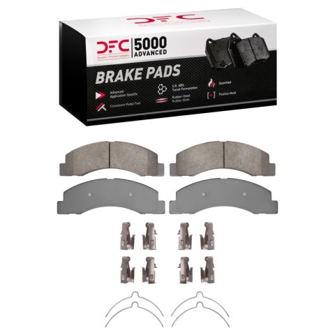 DFC 99-05 Ford F-250 2WD (Super Duty) Front 5000 Advanced Semi Metallic Brake Pads and Hardware Kit