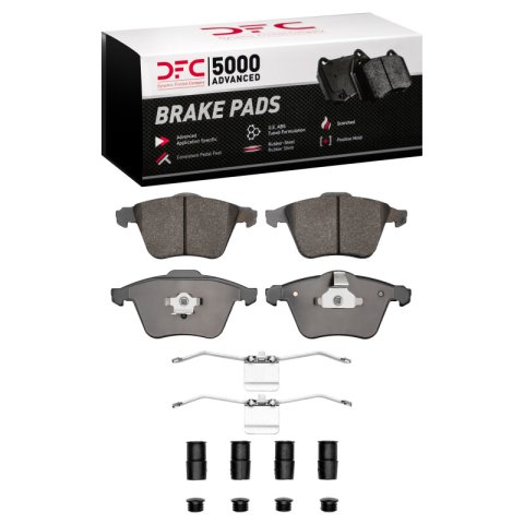 DFC 08-11 Saab 9-3 Front 5000 Advanced Low Metallic Brake Pads and Hardware Kit