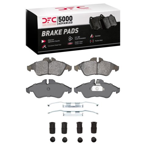 DFC 02-06 Dodge Sprinter 3500 Front 5000 Advanced Low Metallic Brake Pads and Hardware Kit