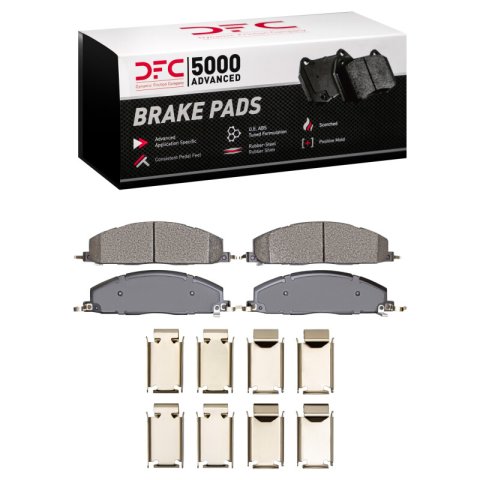 DFC 09-18 Dodge Ram 2500 Rear 5000 Advanced Semi Metallic Brake Pads and Hardware Kit
