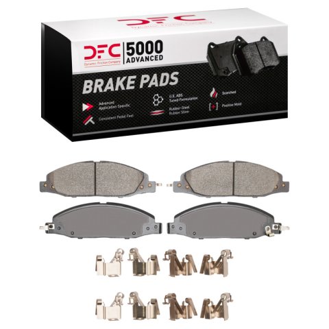 DFC 24-25 Ford Mustang Front 5000 Advanced Ceramic Brake Pads and Hardware Kit