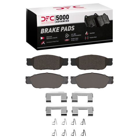 DFC 00-02 Jaguar S-Type Front 5000 Advanced Low Metallic Brake Pads and Hardware Kit