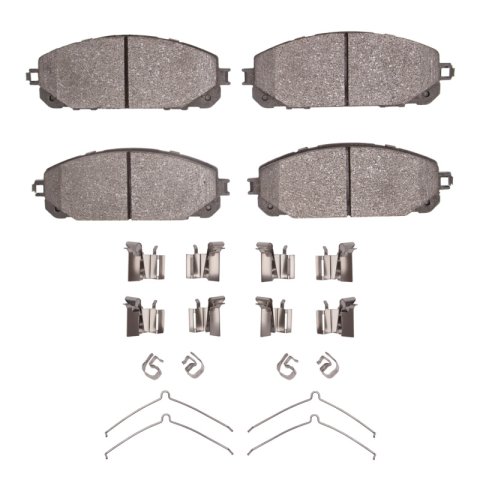 DFC 15-21 Jeep Cherokee Front 5000 Advanced Low Metallic Brake Pads and Hardware Kit