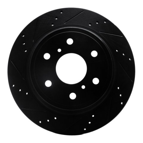 DFC 07-20 Cadillac Escalade ESV Rear Left Drilled & Slotted Black Brake Rotor