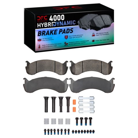 DFC 98-24 Beaver Motorcoach Monterey Rear/Front 4000 HybriDynamic Brake Pads and Hardware Kit