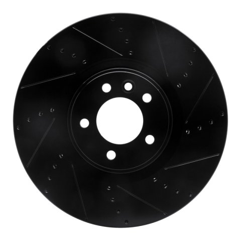 R1 2010-2017 Land Rover Range Rover Sport Front Right Drilled & Slotted Black Brake Rotor