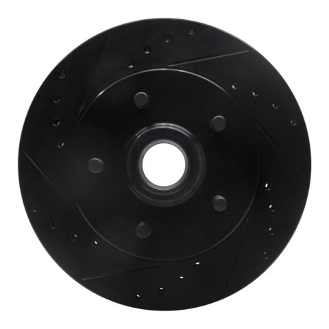 R1 1992-2002 Chevrolet C1500 Suburban Front Left Drilled & Slotted Black Brake Rotor