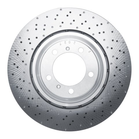 DFC 15-17 Porsche 911 Left Front Drilled Hi-Carbon Alloy Geomet Coated Rotor