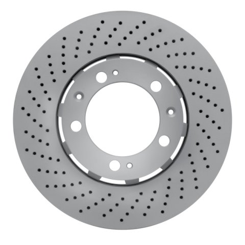 DFC 94-98 Porsche 911 Left Front Drilled Hi-Carbon Alloy Geomet Coated Rotor