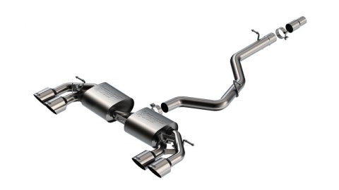 Borla 22-25 Volkswagen Golf R S-type Cat-Back Exhaust - Dual 4.5in Stainless Brushed Tips w/ Logo