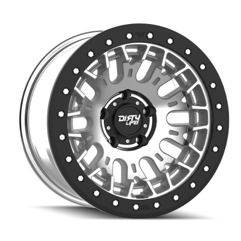 Dirty Life DT-3 17X9 5x127 -12 Offset - Machined Finish w/ Simulated Beadlock