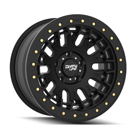 Dirty Life DT-3 17X9 5x127 -12 Offset - Satin Black w/ Simulated Beadlock
