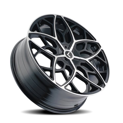 Kraze KR184 Ricochet 22x8.5 / 5x112/114.3 BP / 38mm Offset / 72.62mm Hub Gloss Black Machined Wheel