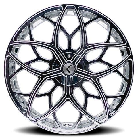 Kraze KR184 Ricochet 22x8.5 / 5x115/120 BP / 38mm Offset / 74.1mm Hub Chrome Wheel
