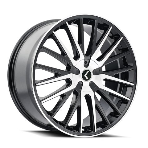 Kraze KR185 Double Down 22x8.5 / 5x100/114.3 BP / 38mm Offset / 73mm Hub Gloss Black Machined Wheel