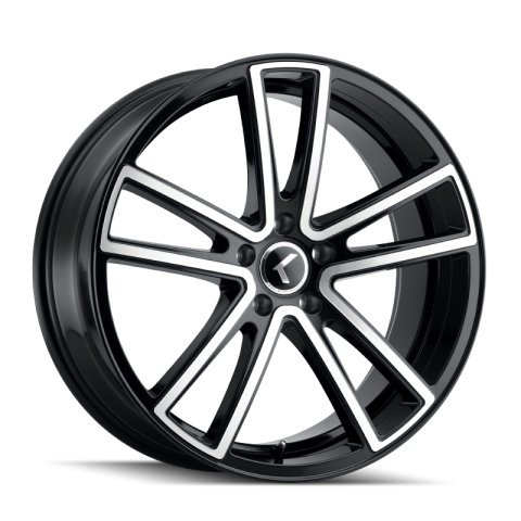 Kraze KR190 Lusso 22x8.5 / 5x114.3 BP / 38mm Offset / 72.62mm Hub Gloss Black Machined Wheel