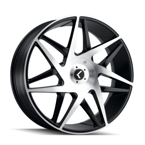 Kraze KR192 Phase 22x8.5 / 5x112/114.3 BP / 38mm Offset / 72.62mm Hub Gloss Black Machined Wheel