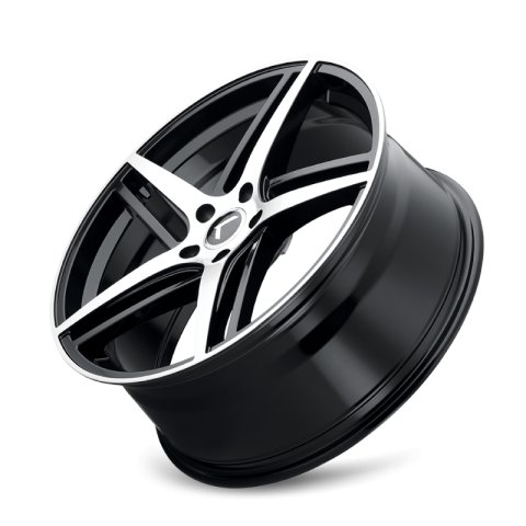 Kraze KR195 Milano 20x8.5 / 5x114.3 BP / 38mm Offset / 72.62mm Hub Gloss Black Machined Wheel