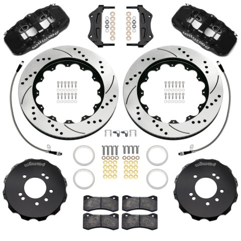 Wilwood 89-98 Nissan 240SX/89-94 Skyline/90-96 300ZX Aerolite 6R Fr BBK w/ 14in D/S Rotors - Black