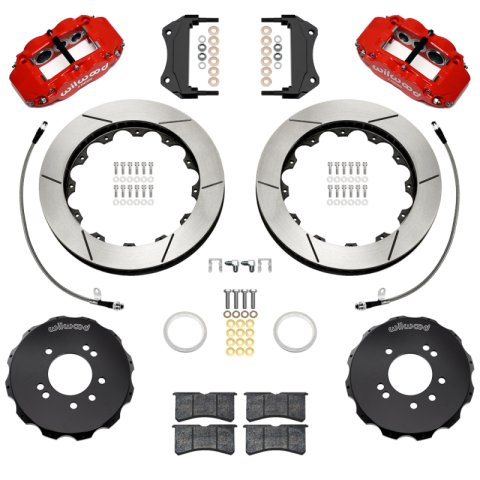 Wilwood 95-98 Nissan Skyline Superlite 6R Front BBK w/ 12.88in Slotted Rotors & Flexlines - Red