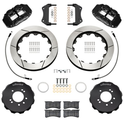Wilwood 99-02 Nissan Skyline Superlite 6R Front BBK w/ 12.88in Slotted Rotors & Flexlines - Black