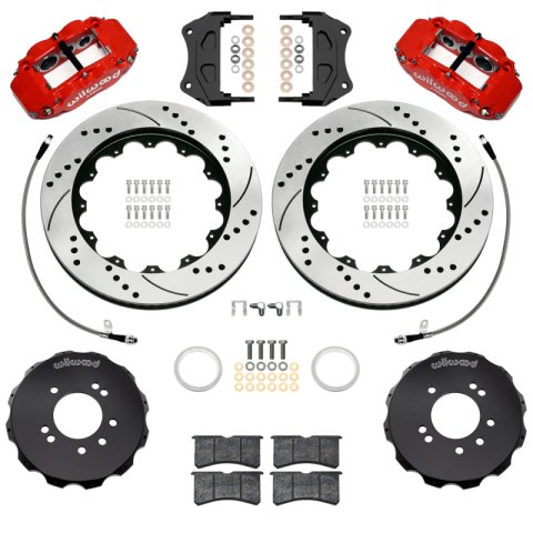 Wilwood 99-02 Nissan Skyline Superlite 6R Front BBK w/ 14.00in D/S Rotors & Flexlines - Red