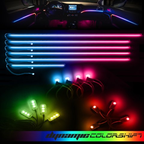 Oracle Lighting Dynamic Colorshift 18 Piece Universal Full LED Interior Dash Board Kit