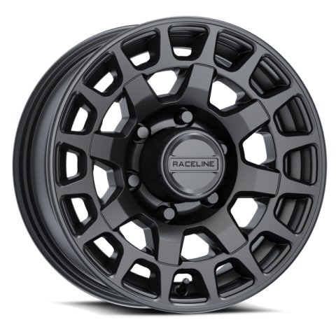 Raceline 873B Backcountry Trailer 16x6in / 8x6.5 BP / 0mm Offset / 4.9mm Bore - Satin Black