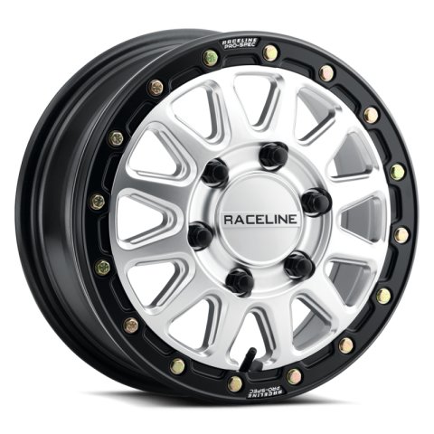 Raceline A14SB Alpha 15x7in / BP / 25mm Offset / 68mm Bore - Hyper Silver w/Black Ring